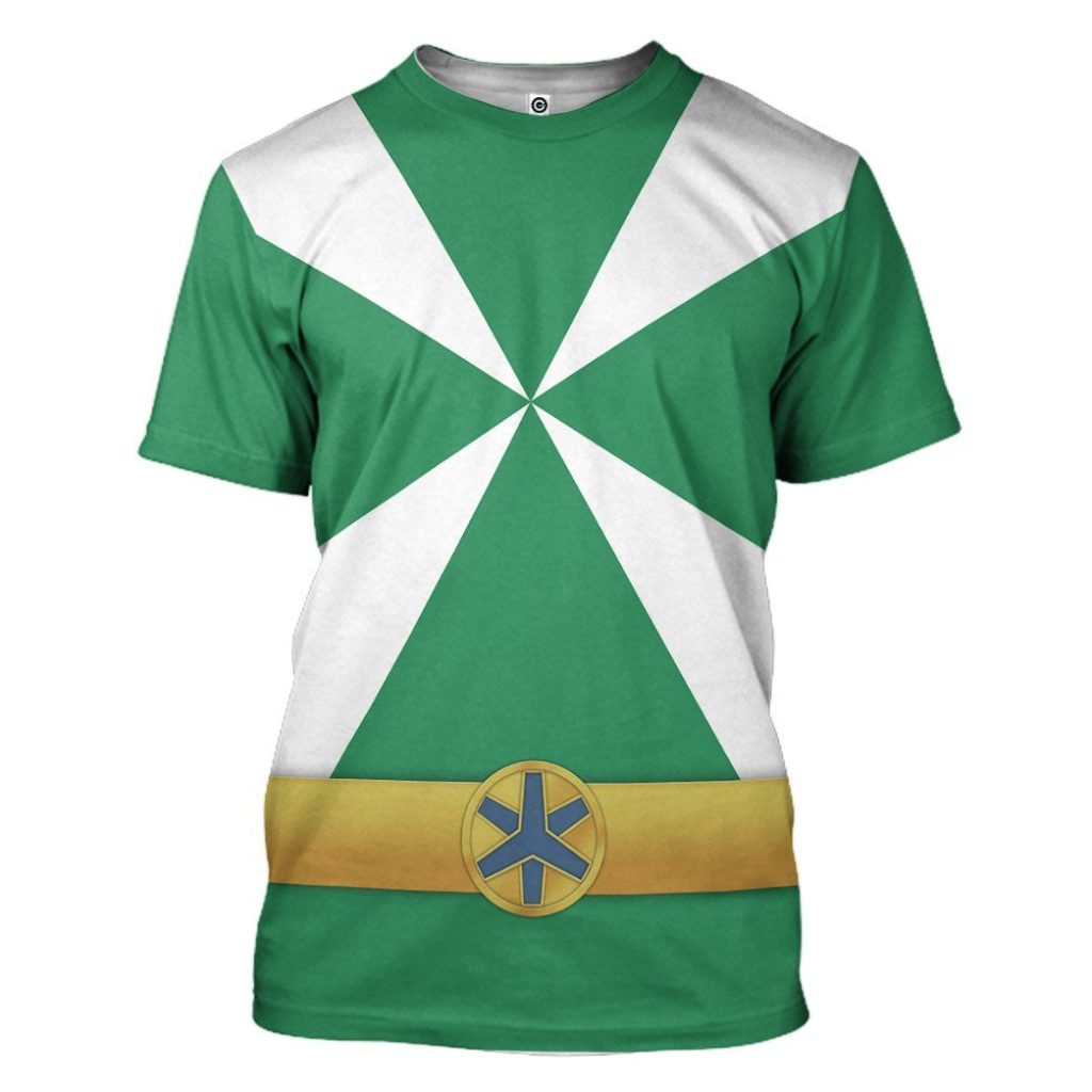 gearhumans 3d power rangers lightspeed rescue green ranger custom tshirt hoodie apparel gw05043 3d apparel t shirt s 558530 - Power Rangers Mall