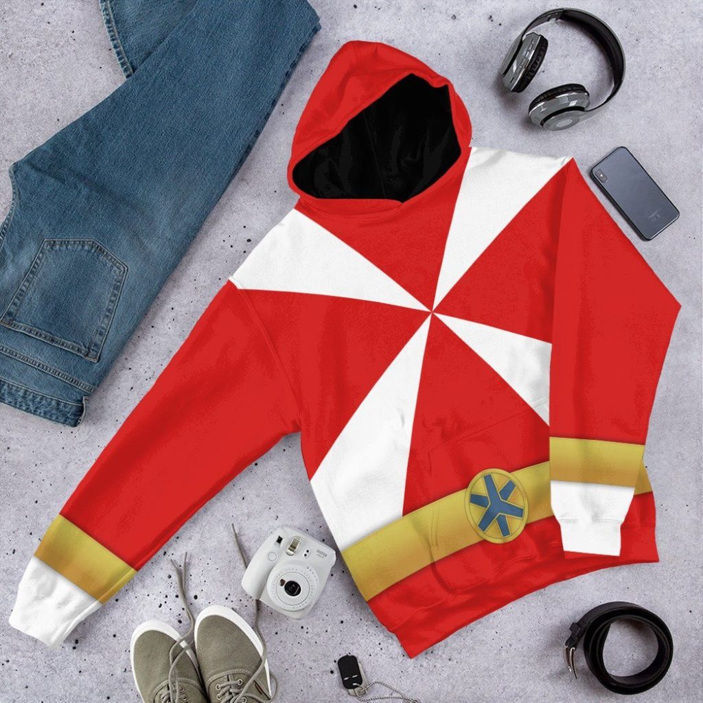 gearhumans 3d power rangers lightspeed rescue red ranger custom tshirt hoodie apparel gw05041 3d apparel 228133 - Power Rangers Mall