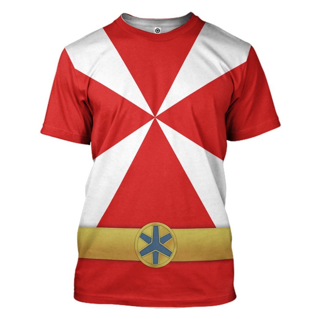 gearhumans 3d power rangers lightspeed rescue red ranger custom tshirt hoodie apparel gw05041 3d apparel t shirt s 630108 - Power Rangers Mall