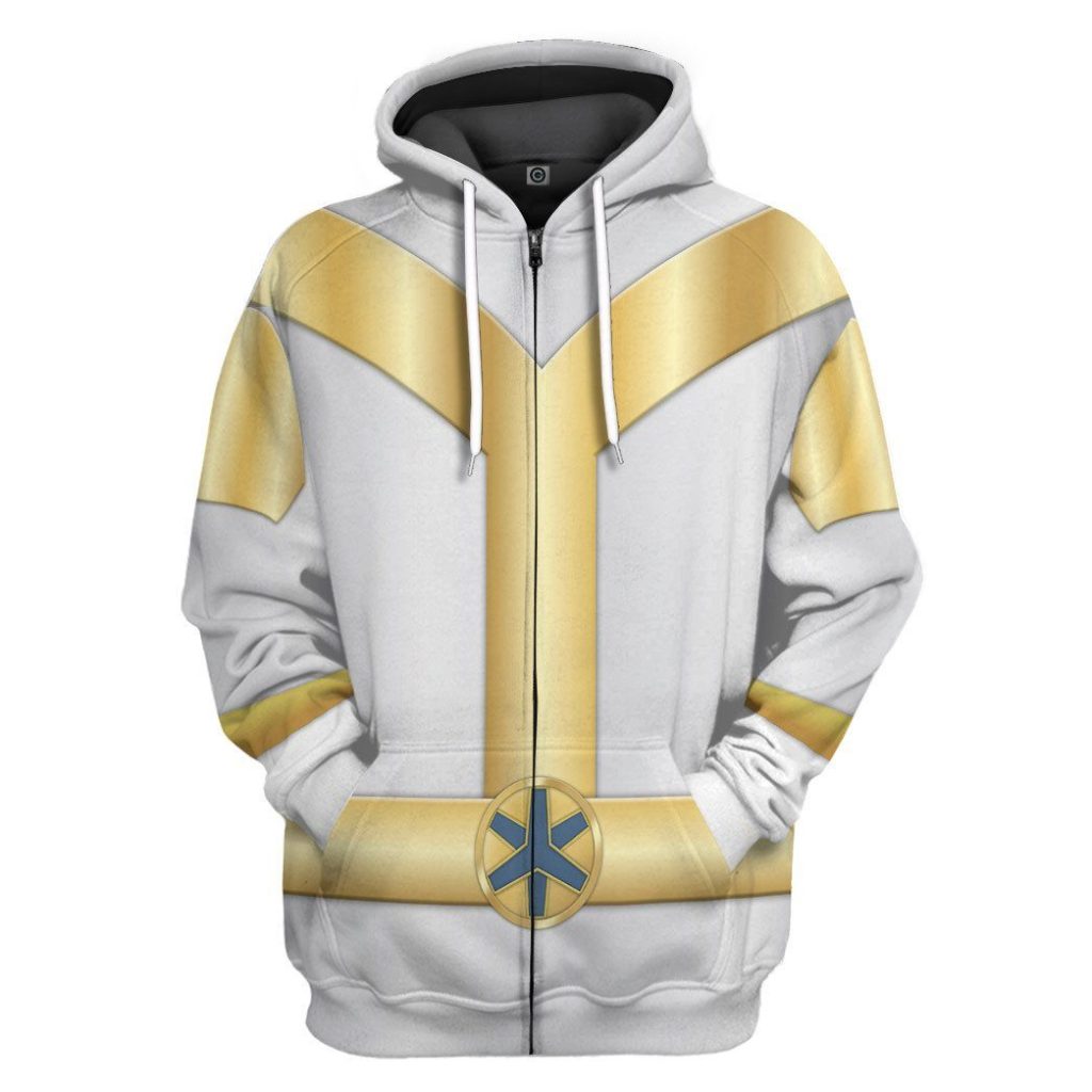 gearhumans 3d power rangers lightspeed rescue titanium ranger custom tshirt hoodie apparel gw05046 3d apparel zip hoodie s 497621 - Power Rangers Mall