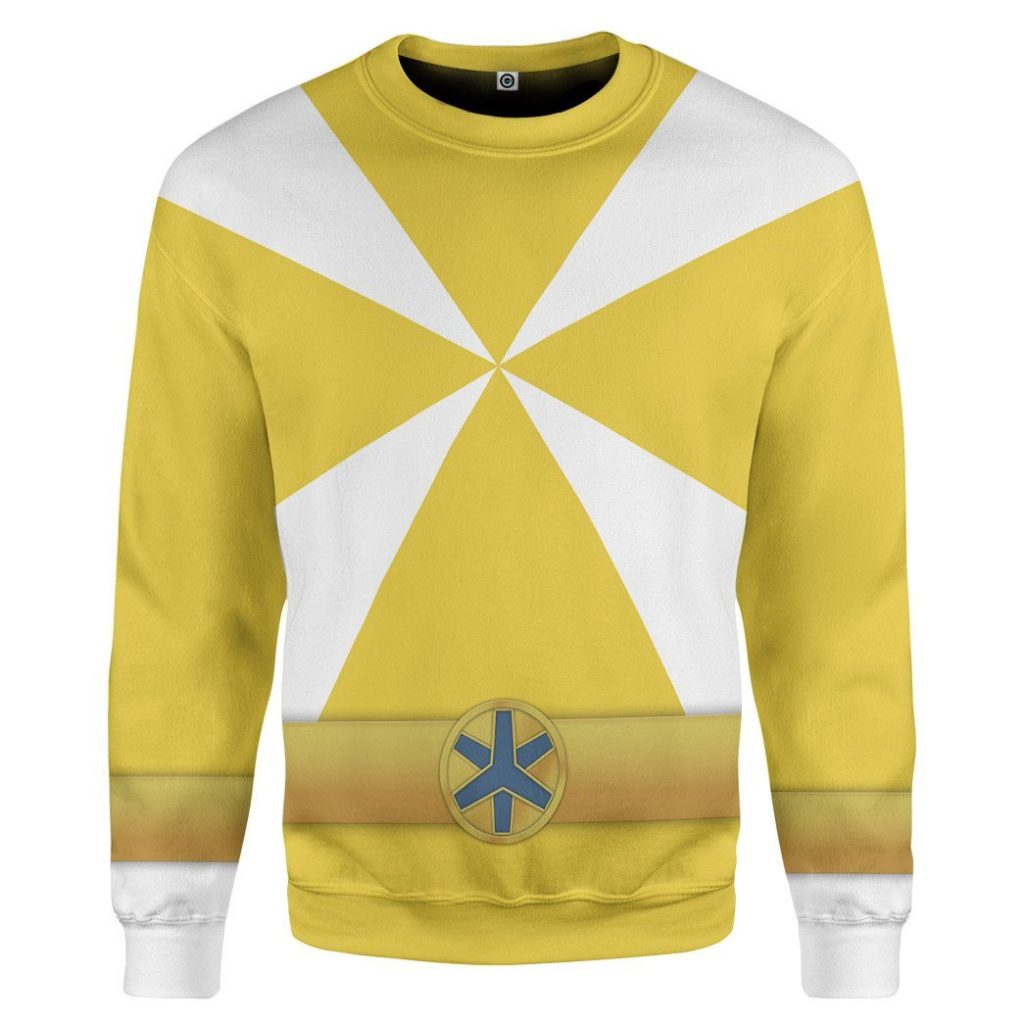 gearhumans 3d power rangers lightspeed rescue yellow ranger custom tshirt hoodie apparel gw05045 3d apparel long sleeve s 324299 - Power Rangers Mall