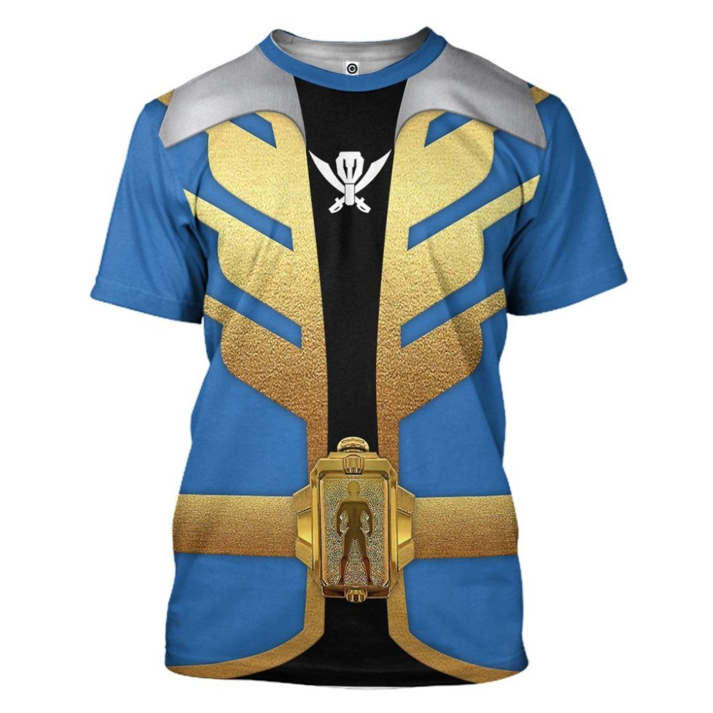 gearhumans 3d power rangers megaforce blue ranger custom tshirt hoodie apparel gw05046 3d apparel t shirt s 367557 - Power Rangers Mall