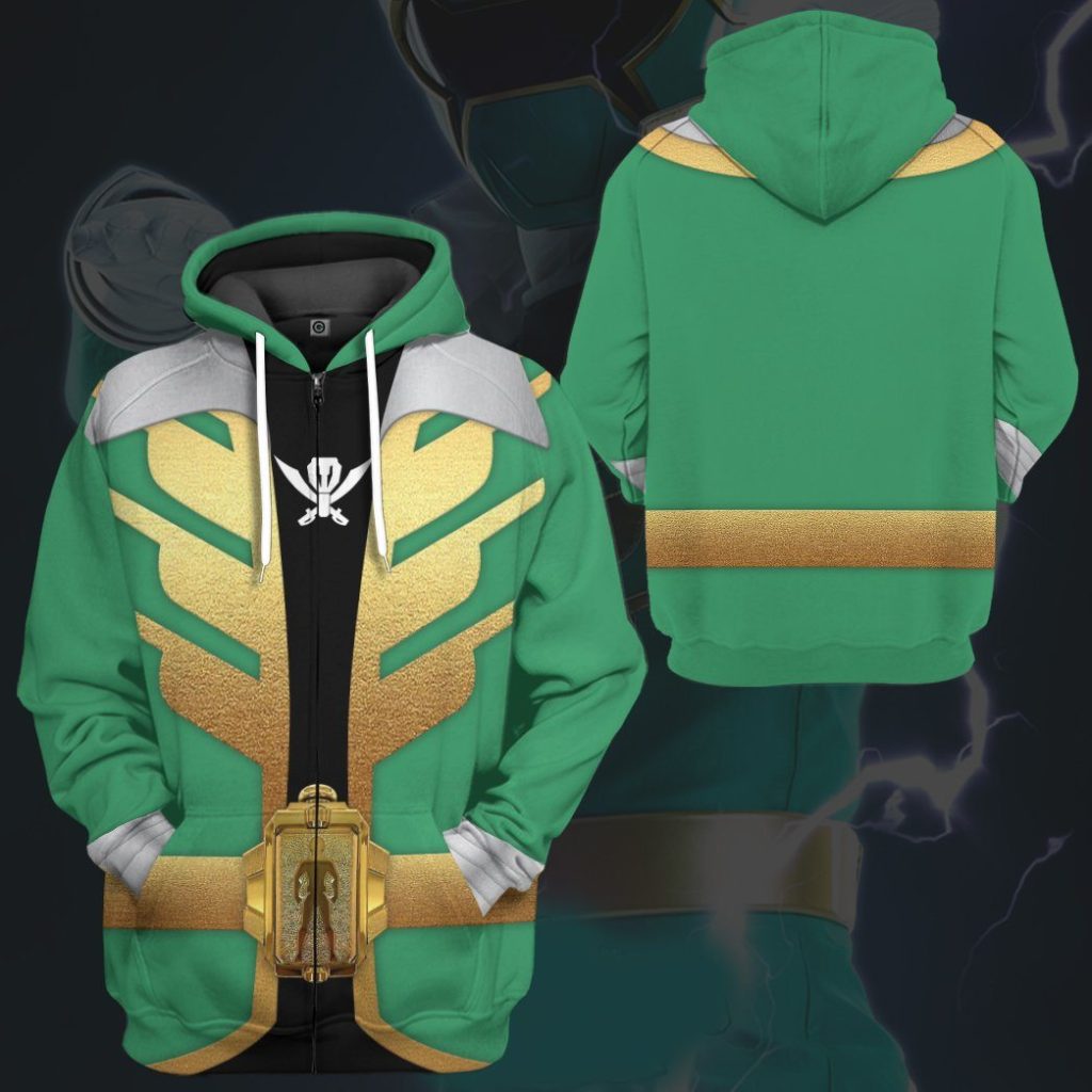 gearhumans 3d power rangers megaforce green ranger custom tshirt hoodie apparel gw05043 3d apparel 239902 - Power Rangers Mall