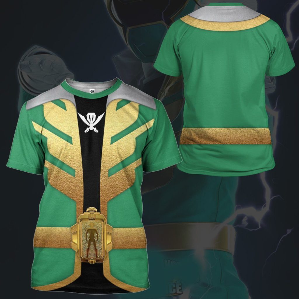 gearhumans 3d power rangers megaforce green ranger custom tshirt hoodie apparel gw05043 3d apparel 409404 - Power Rangers Mall