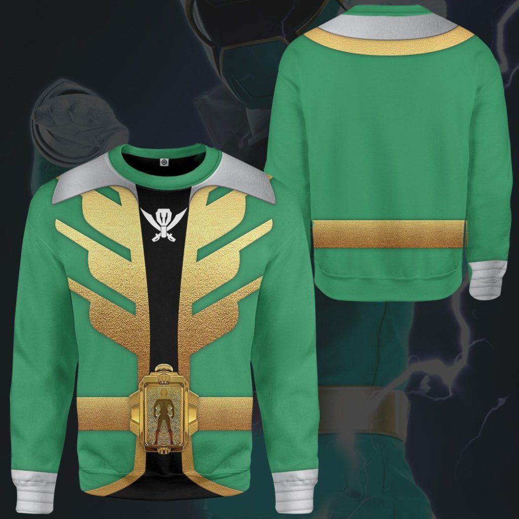 gearhumans 3d power rangers megaforce green ranger custom tshirt hoodie apparel gw05043 3d apparel 607864 - Power Rangers Mall