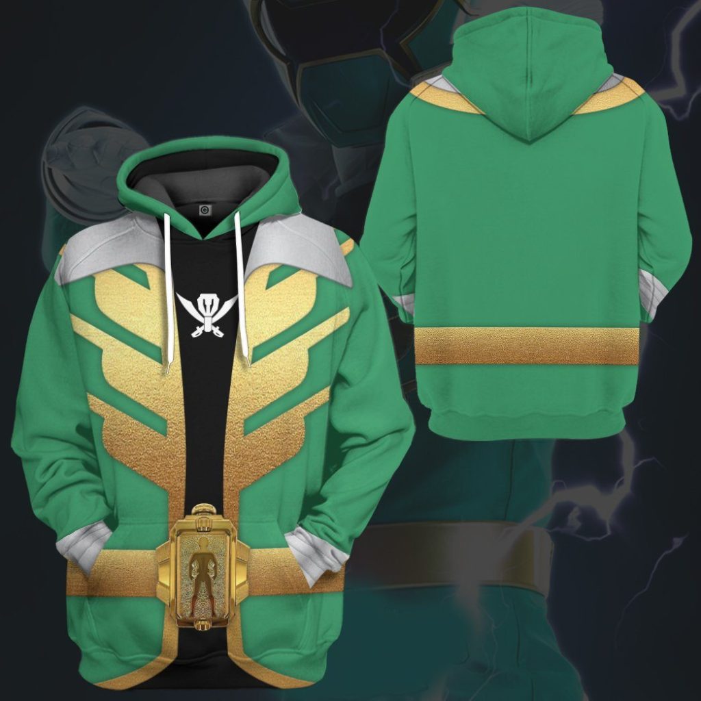 gearhumans 3d power rangers megaforce green ranger custom tshirt hoodie apparel gw05043 3d apparel 621272 - Power Rangers Mall