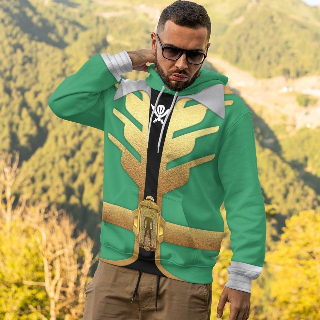 gearhumans 3d power rangers megaforce green ranger custom tshirt hoodie apparel gw05043 3d apparel 857497 - Power Rangers Mall