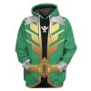 gearhumans 3d power rangers megaforce green ranger custom tshirt hoodie apparel gw05043 3d apparel hoodie s 751795 - Power Rangers Mall