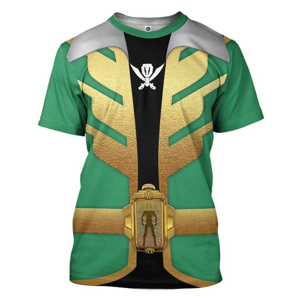 gearhumans 3d power rangers megaforce green ranger custom tshirt hoodie apparel gw05043 3d apparel t shirt s 497855 - Power Rangers Mall