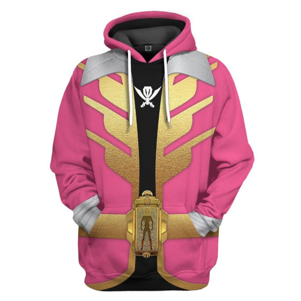 gearhumans 3d power rangers megaforce pink ranger custom tshirt hoodie apparel gw05042 3d apparel hoodie s 985388 - Power Rangers Mall