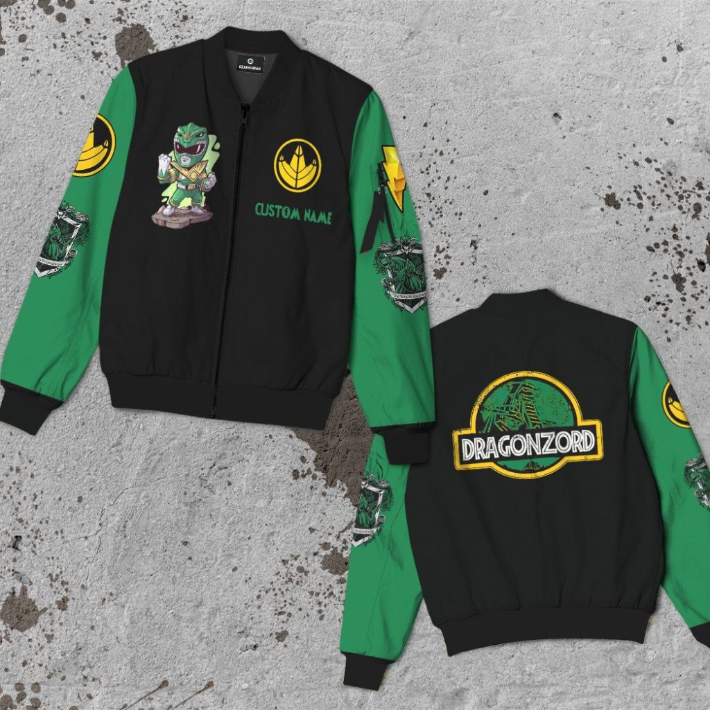 gearhumans gearhuman 3d mighty morphin power ranger green custom name bomber gk190117 bomber 196572 - Power Rangers Mall