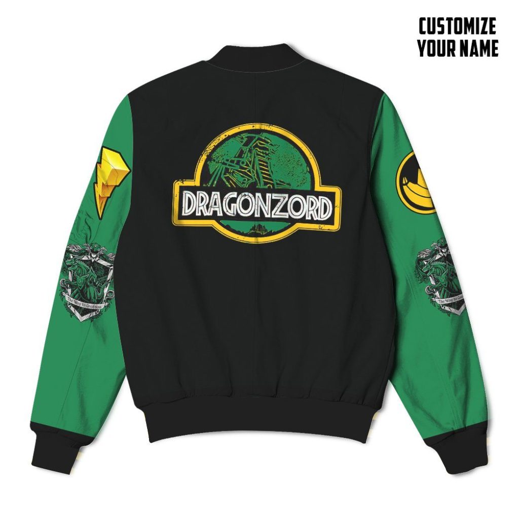 gearhumans gearhuman 3d mighty morphin power ranger green custom name bomber gk190117 bomber 263075 - Power Rangers Mall