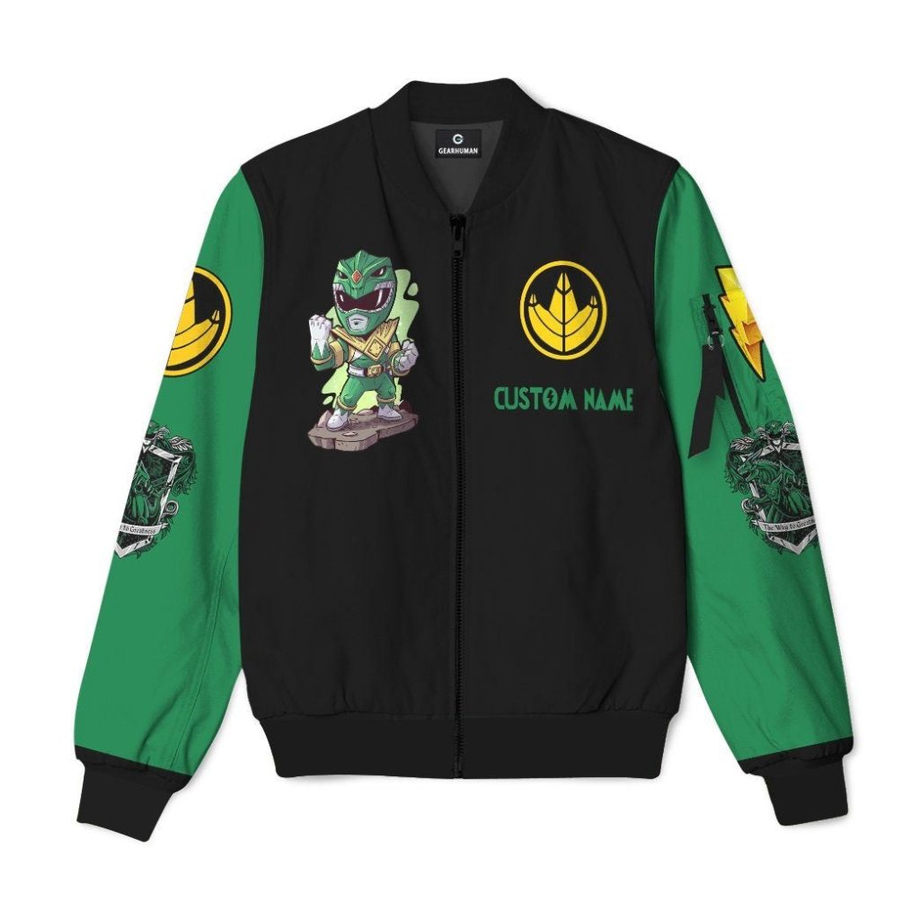 gearhumans gearhuman 3d mighty morphin power ranger green custom name bomber gk190117 bomber jacket bomber s 926636 1 - Power Rangers Mall