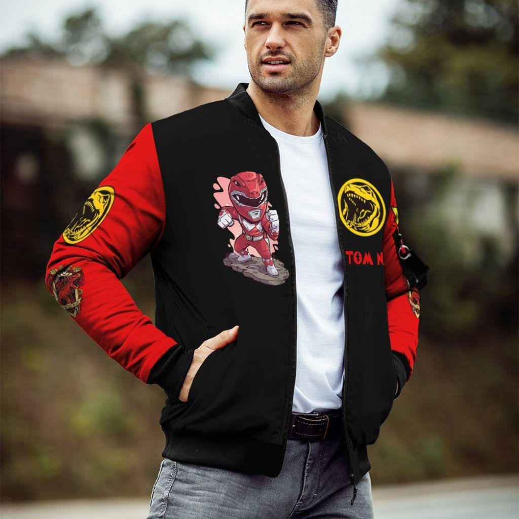 gearhumans gearhuman 3d mighty morphin power ranger red custom name bomber gk190118 bomber 406710 - Power Rangers Mall