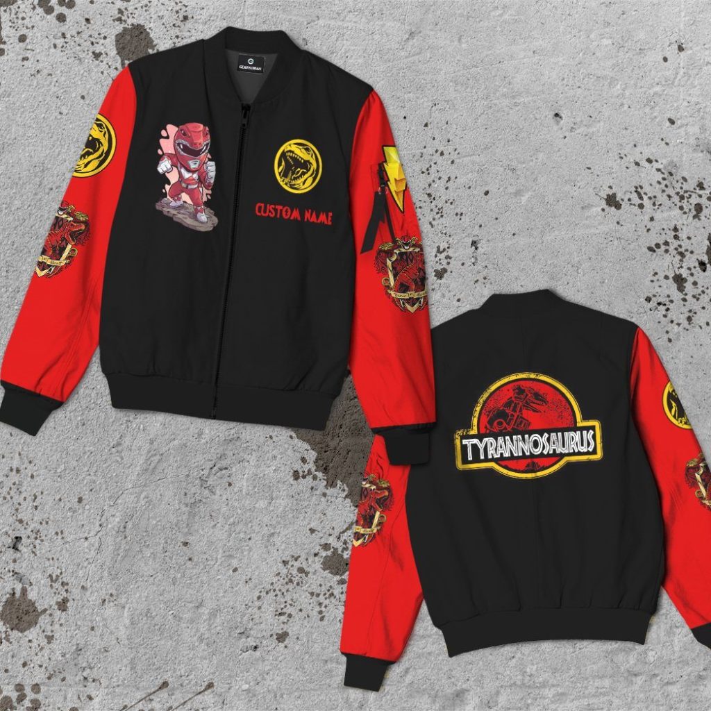 gearhumans gearhuman 3d mighty morphin power ranger red custom name bomber gk190118 bomber 887820 - Power Rangers Mall