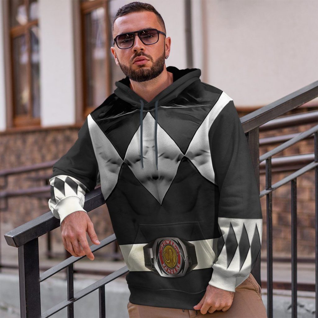 gearhumans mighty morphin black power rangers custom hoodie apparel gn25096 3d apparel 239320 - Power Rangers Mall
