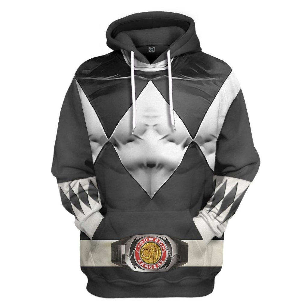 gearhumans mighty morphin black power rangers custom hoodie apparel gn25096 3d apparel hoodie s 405258 - Power Rangers Mall