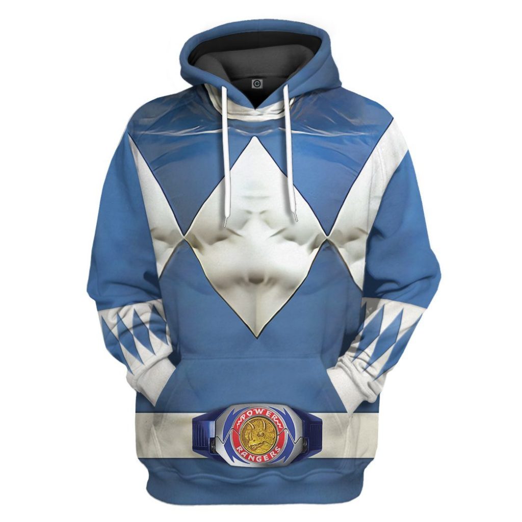gearhumans mighty morphin blue power rangers custom hoodie apparel gn25094 3d apparel hoodie s 711906 - Power Rangers Mall