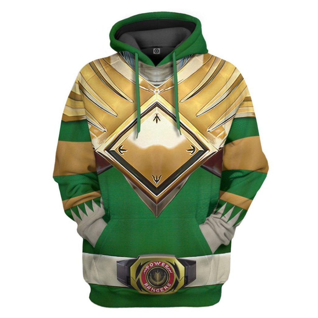 gearhumans mighty morphin green power rangers custom hoodie apparel gn25093 3d apparel hoodie s 839897 - Power Rangers Mall