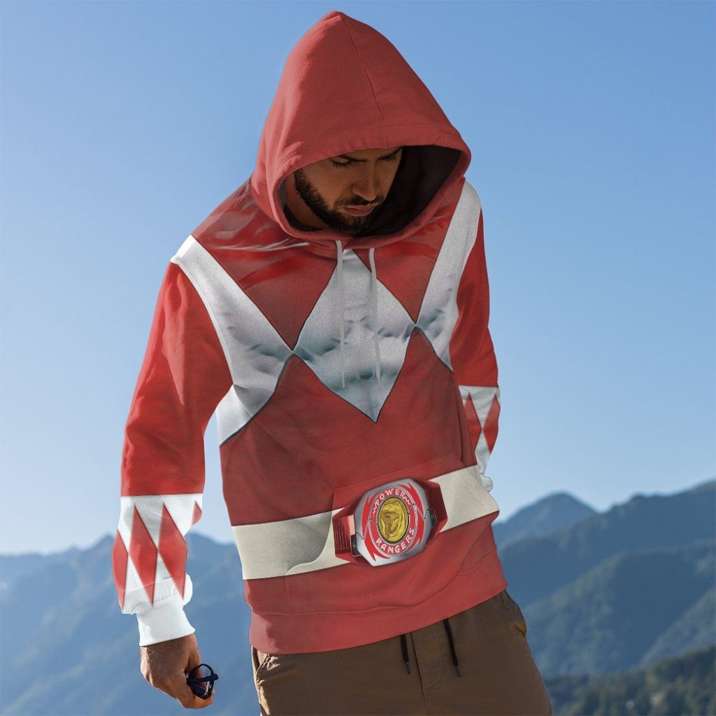 gearhumans mighty morphin red power rangers custom hoodie apparel gn25097 3d apparel 398429 - Power Rangers Mall