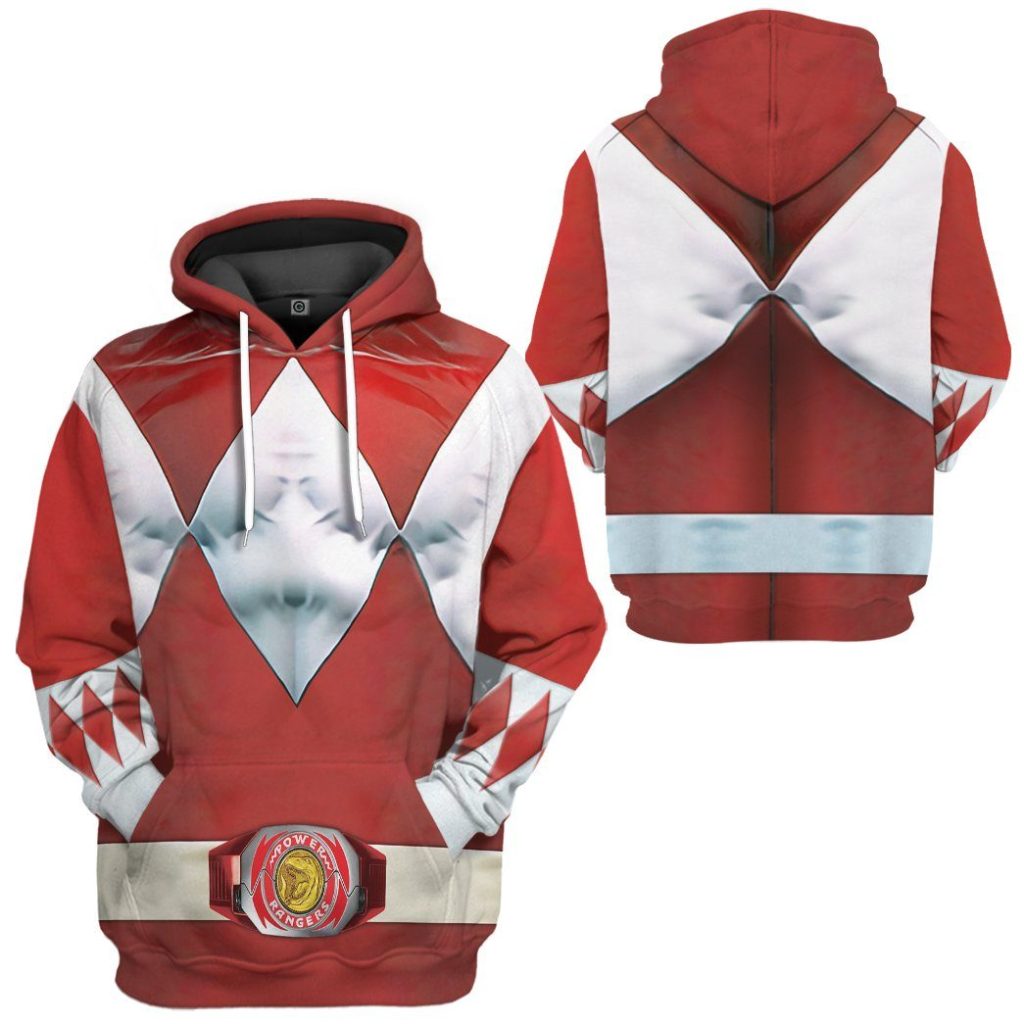 gearhumans mighty morphin red power rangers custom hoodie apparel gn25097 3d apparel 754552 - Power Rangers Mall