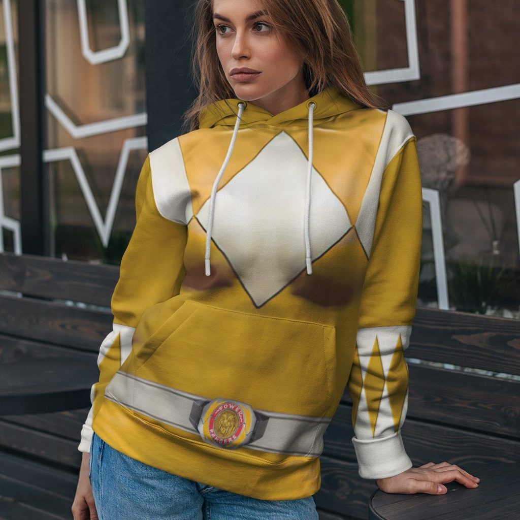 gearhumans mighty morphin yellow power rangers custom hoodie apparel gn25095 3d apparel 485016 - Power Rangers Mall