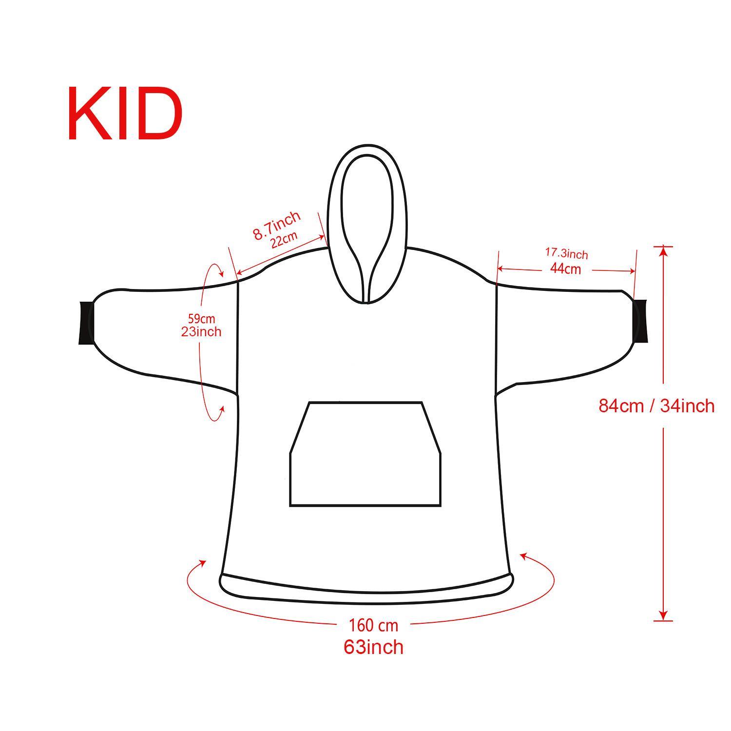 snug hoodie kid size chart - Power Rangers Mall